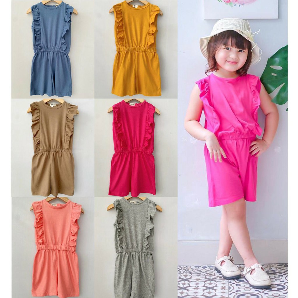 Jumpsuit Anak Smilee Bahan Kaos Size 1-5 Tahun