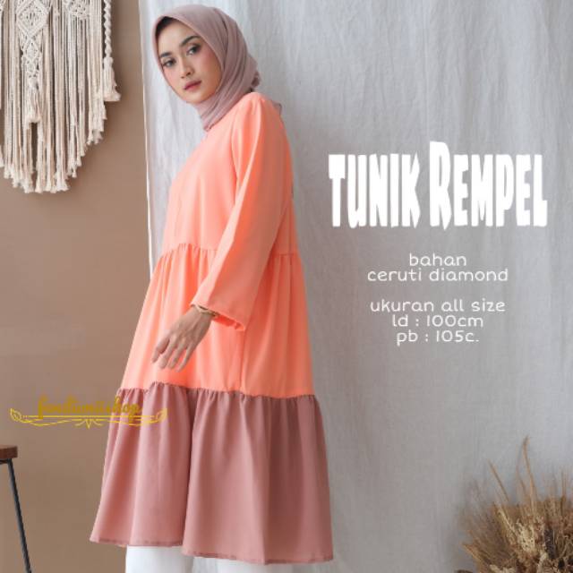 TUNIK REMPEL baju dress gami muslimah murah syar'i