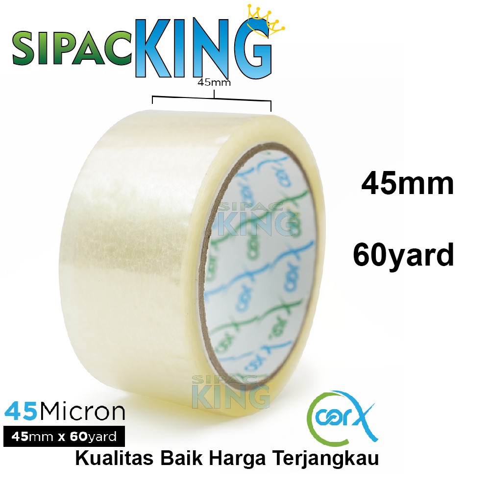 

LAKBAN CORX BENING TERMURAH 45mm X 60 yard
