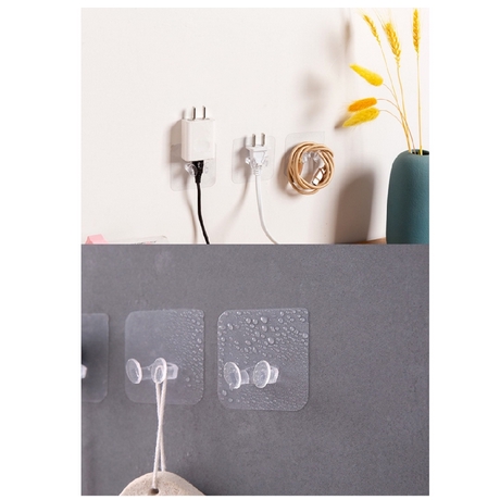 HL0102 Gantungan Colokan Kepala Kabel Transparan Cantolan Pelindung Tempel Dinding Import