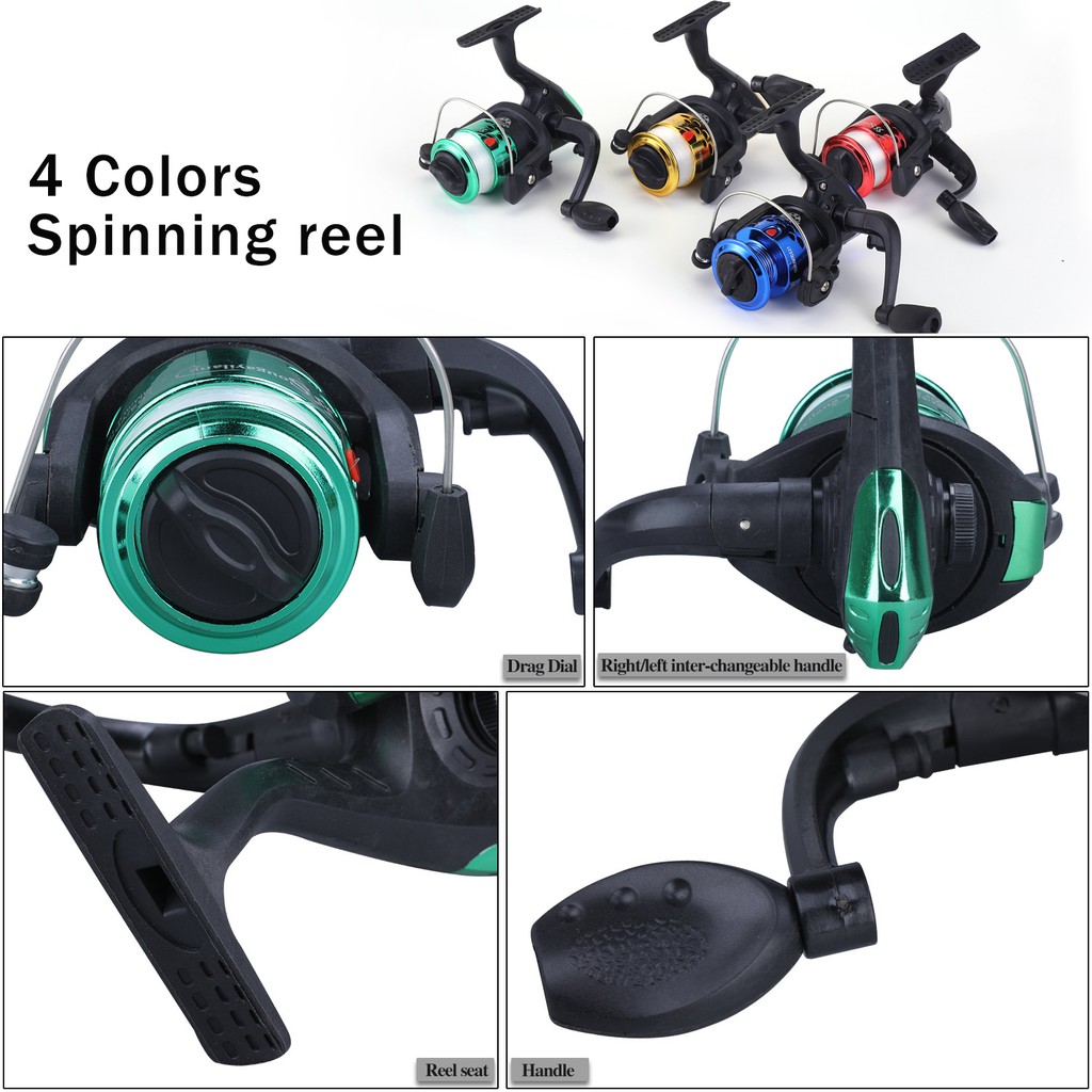 Sougayilang 6 Warna Spinning Reel Gagang Pancing Gagang yang Dapat Dipertukarkan Dilipat