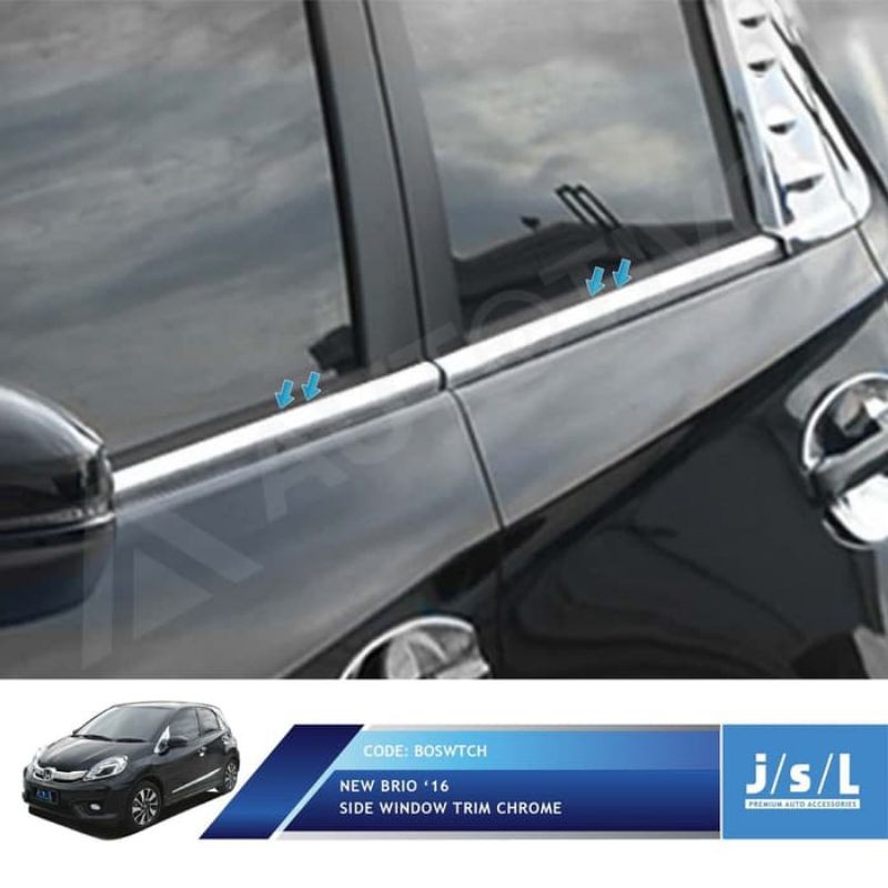 New Brio List Pintu Kaca Samping Krom JSL/Side Window Trim Chrome