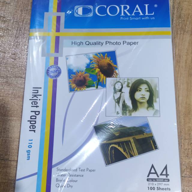 

Coral inkjet paper 110gsm (isi 100 lembar)