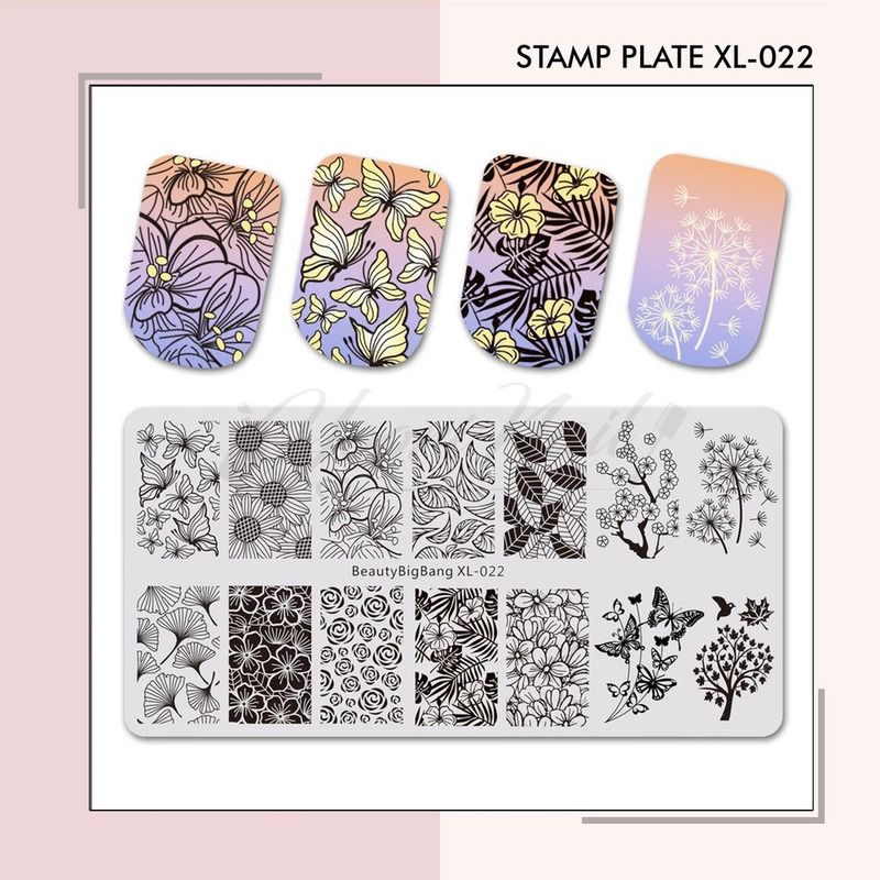 Stamp plate xl-022 stamping nail art stamp cetakan nail art