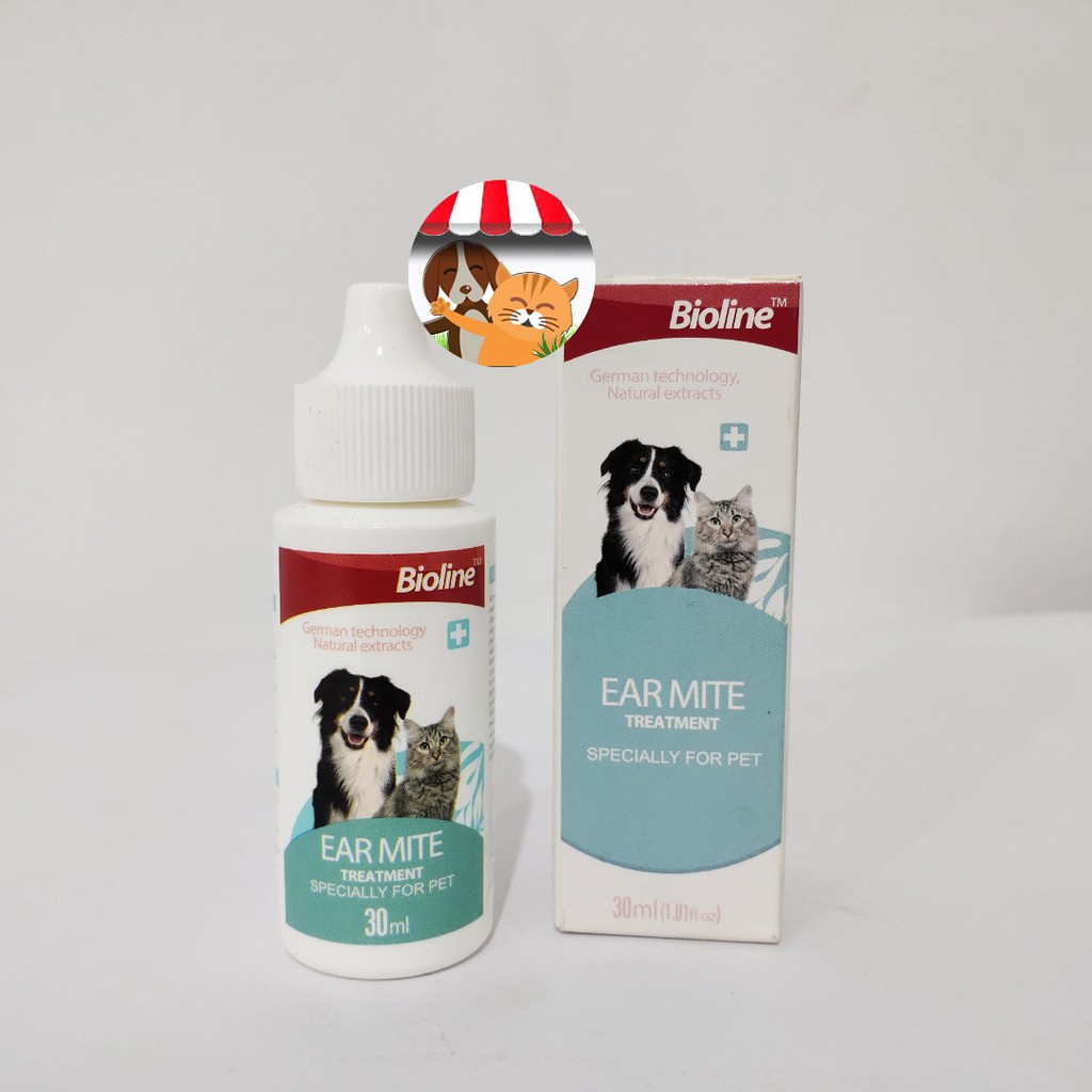 Bioline Ear Mite Treatment 30ml - Pembersih Dan Obat Kutu Telinga Kucing Dan Anjing