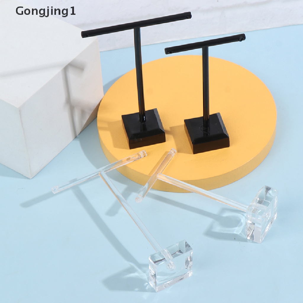 Gongjing1 2pcs / Set Rak Display Perhiasan Anting / Cincin Bahan Plastik