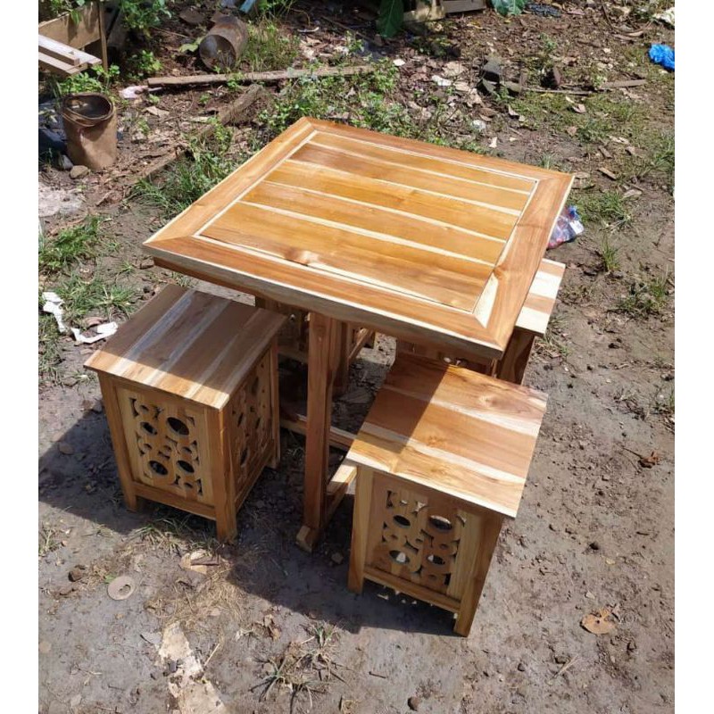 B317 KURSI CAFE JATI / MEJA CAFE JATI / FURNITURE JEPARA/ MURAH