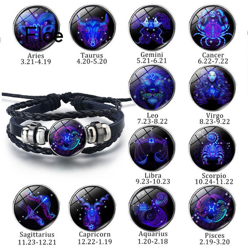 Fl Gelang Tangan Motif Rasi Bintang Luminous Untuk Pria / Wanita