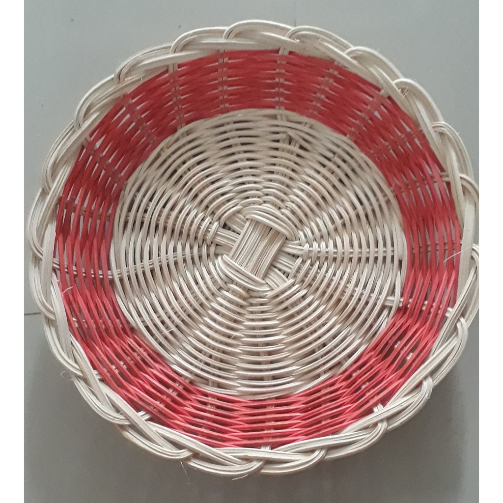 Piring rotan/ Piring ayaman rotan/ Piring Anyaman Rotan Asli Cantik Unik warna murah/Piring Anyaman