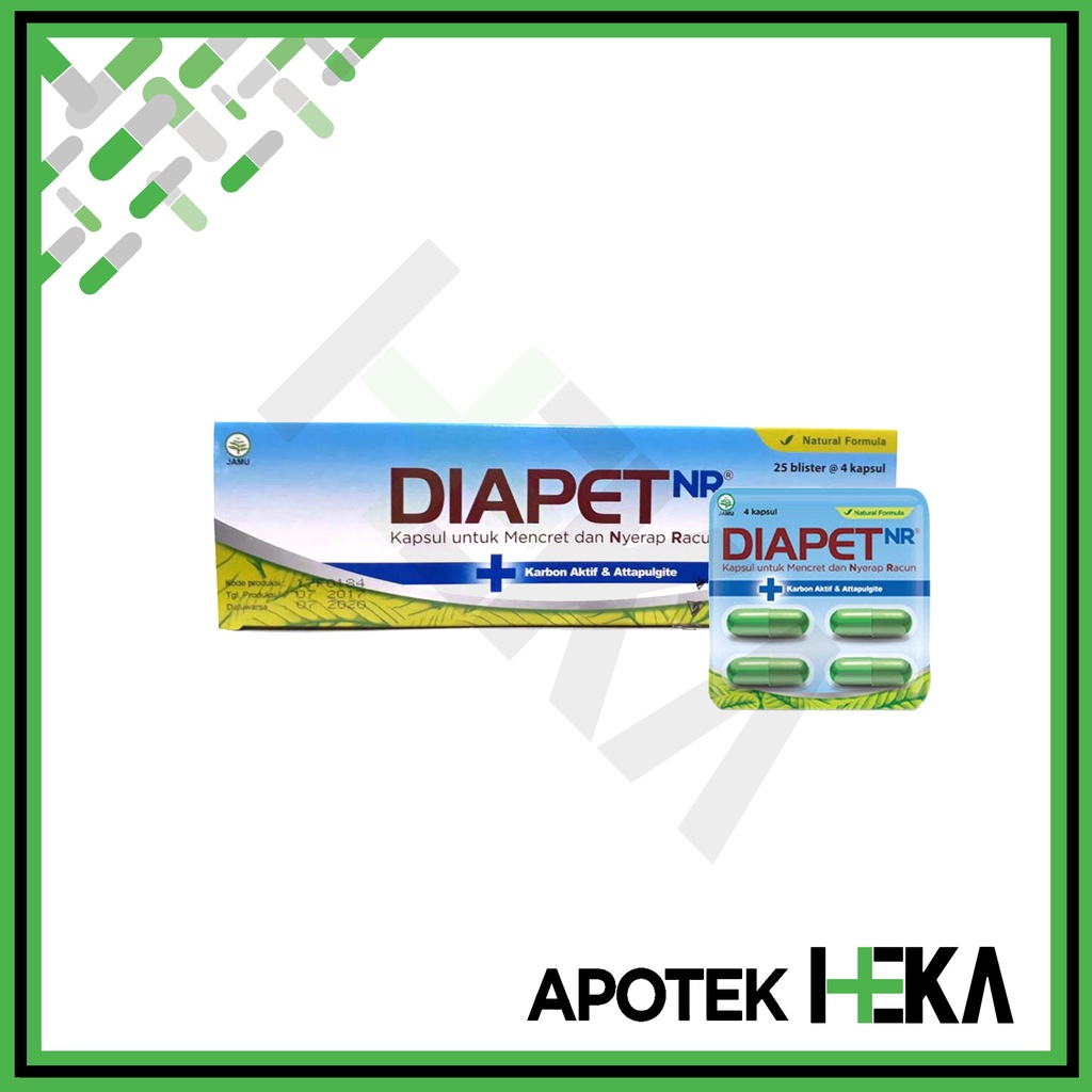 Diapet NR Kapsul Box isi 25x4 - Obat Mencret dan Menyerap Racun (SEMARANG)