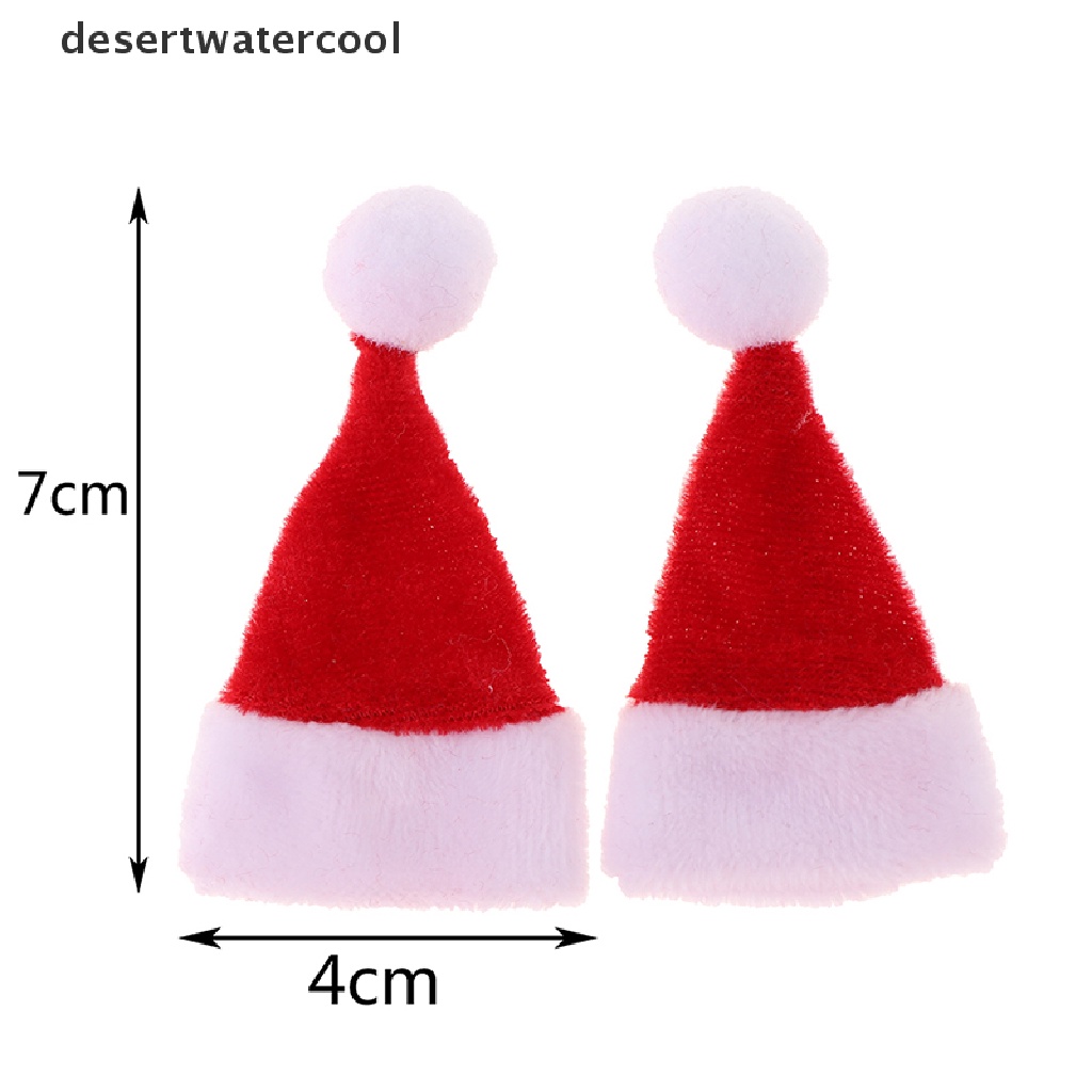 Deid 2Pcs Miniatur Topi Santa Claus Untuk Dekorasi Rumah Boneka