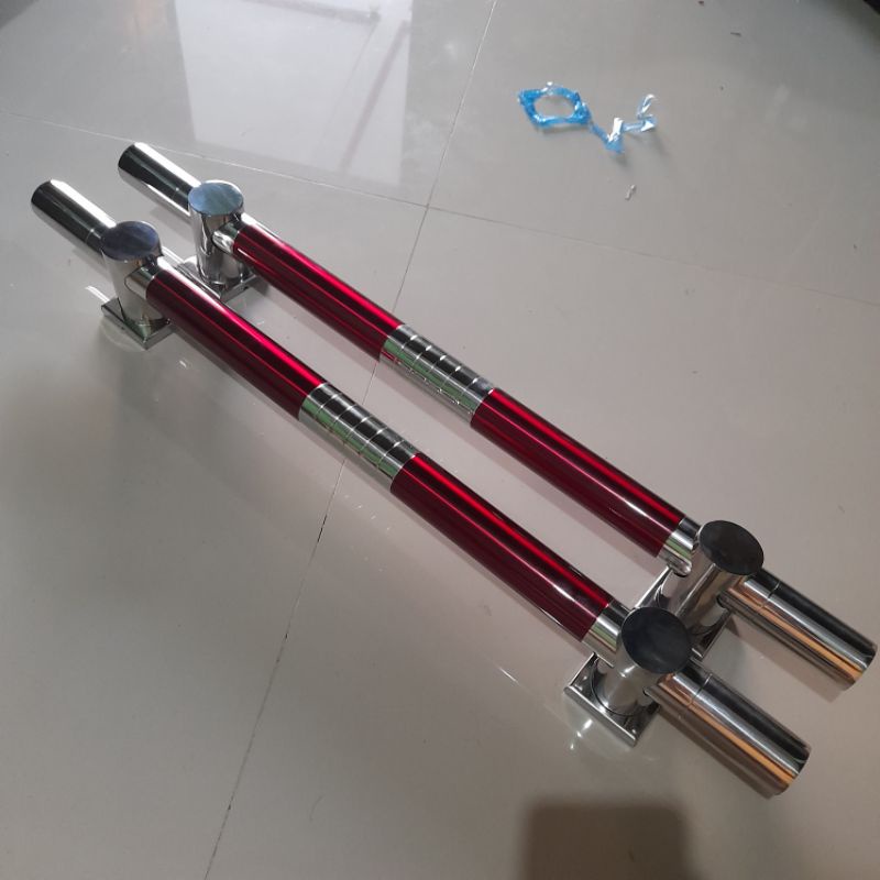 1 satu set handle pintu panjang 120cm 100cm 80cm pegangan pintu rumah minimalis gagang tarikan pintu kuputarung full stainless mewah