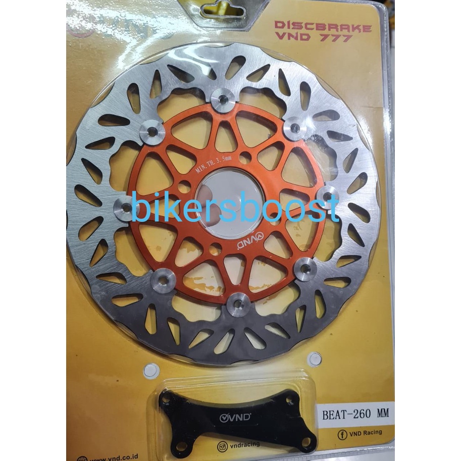 Disc Brake Piringan Cakram Rem depan VND CNC 260 mm Honda Beat Scoopy Vario 125 / 150 Old Genio buka