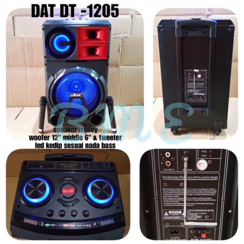 Speaker Aktif 12 Inch Trolley DAT DT 1205 Portable DAT DT1205 12 Inch