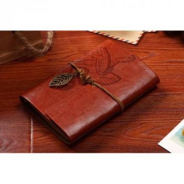 

Buku Catatan Binder Kulit Retro Leaf Kertas A6