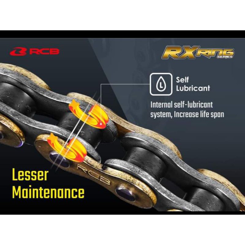Rantai gold RCB trail klx crf wr 155 motor sport 150 cc cbr 428 - 140L R x- ring