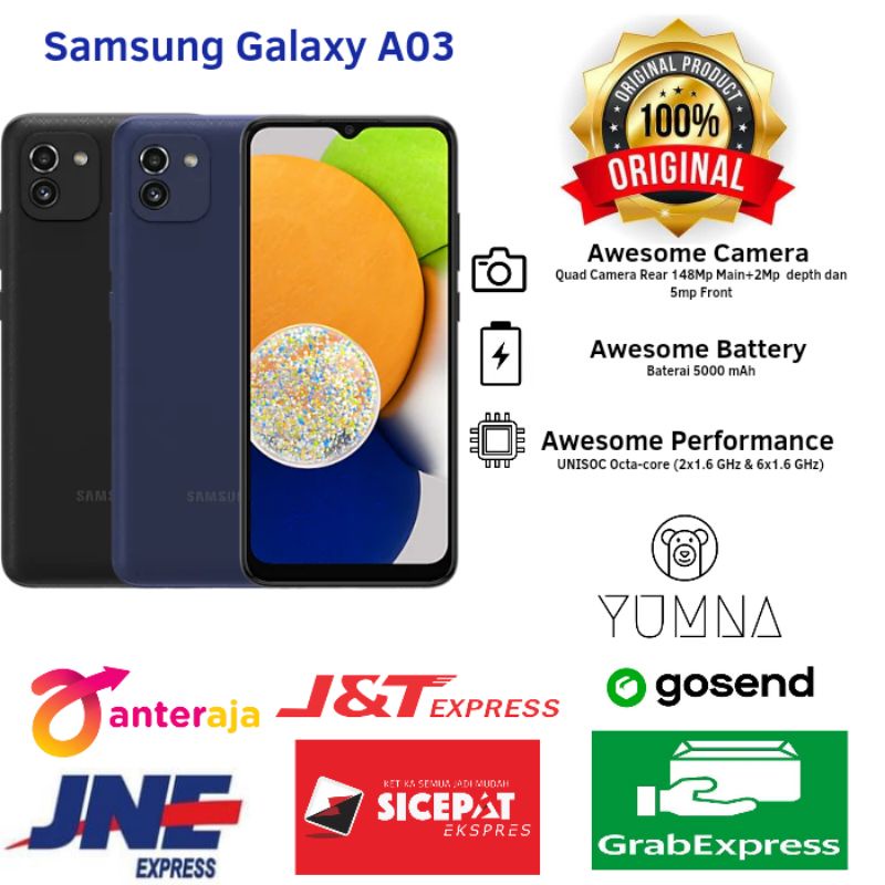 Samsung Galaxy A03 4/64 dan 4/128 new garansi Resmi 12 Bulan