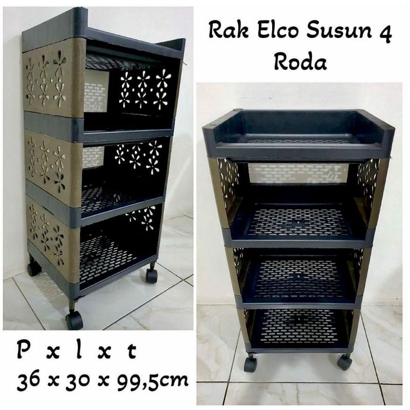 RAK SERBAGUNA ELCO SUSUN 4 / RAK BUKU MULTIFUNGSI YOYO RAK APARTEMEN PLASTIK PORTABLE MINIMALIS