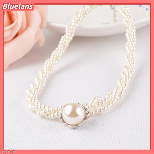 Kalung Rantai Choker Liontin Mutiara Tiruan Untuk Wanita