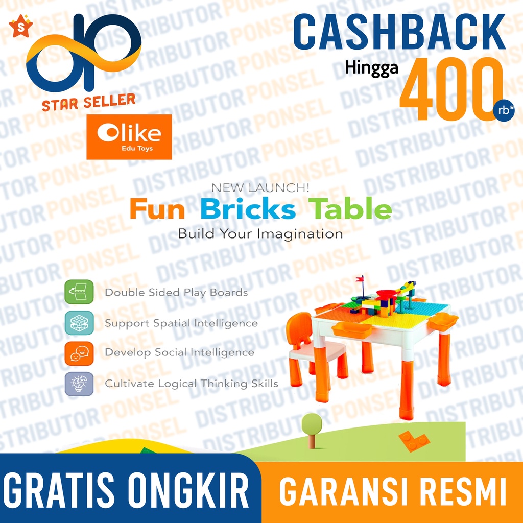 Toys4Us - Olike Fun Bricks Table Edu Toys Mainan Lego Meja Lego Set Olike Fun Brick