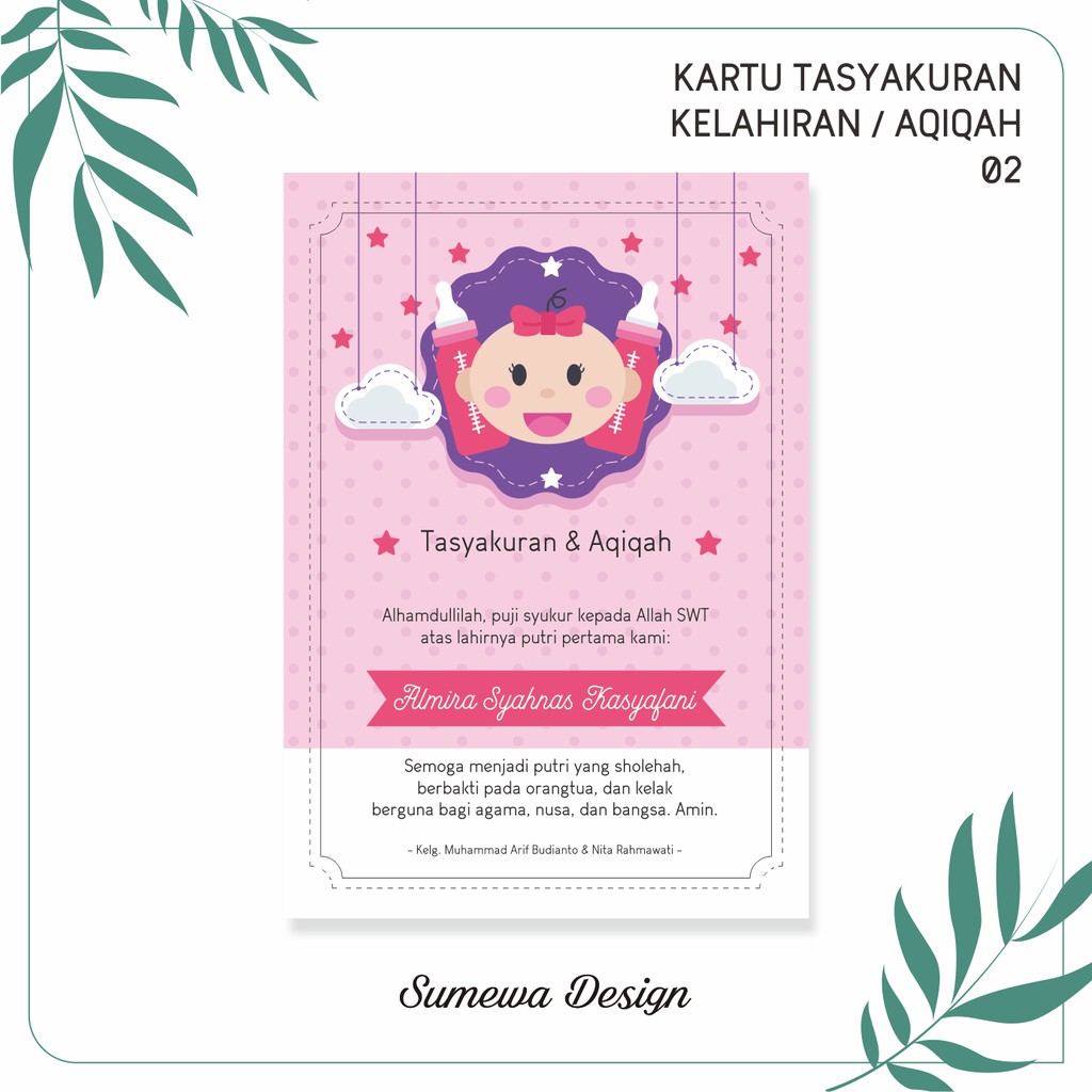 Kartu Ucapan Tasyakuran Kelahiran - Aqiqah - Khitanan - Selapanan 02