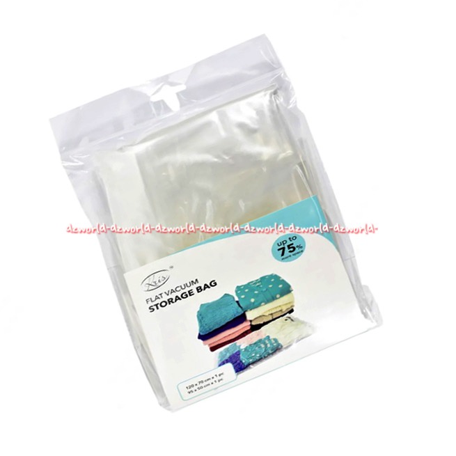 Kris Flat Vacuum Storage Bag Plastic Bags For Travelling Untuk Press Kantong Plastik Vakum Penghemat Ruang Koper BeningTransparan Transparant Krisbow