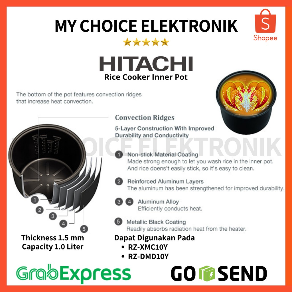 Hitachi Inner Pot PANCI Original PTRZ-XM10Y