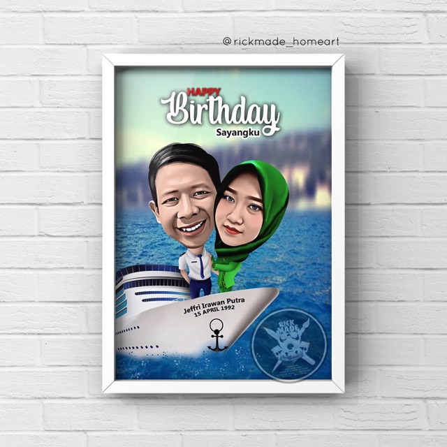 

Kado Karikatur 3D (Couple) + Figura