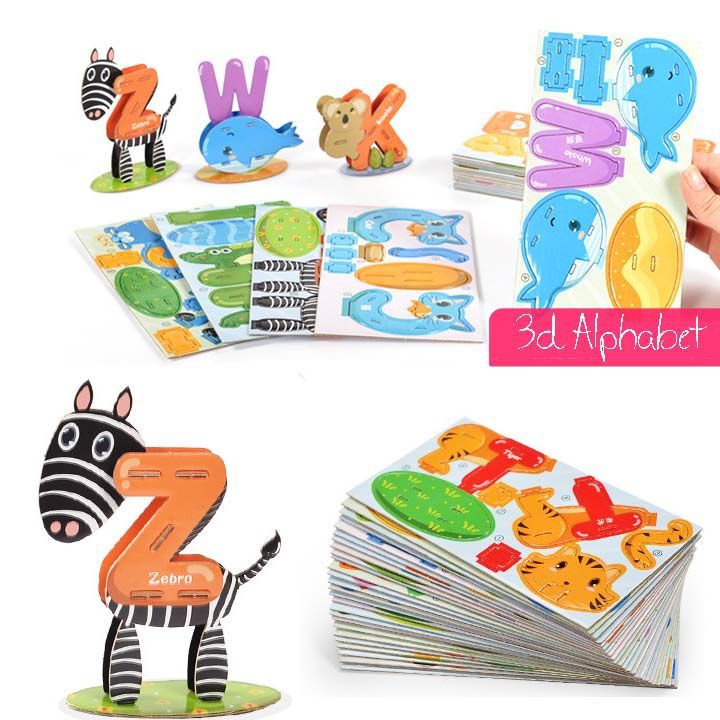 Mainan Anak 3D Puzzle / 3D Puzzle Learning Alphabet English Mandarin