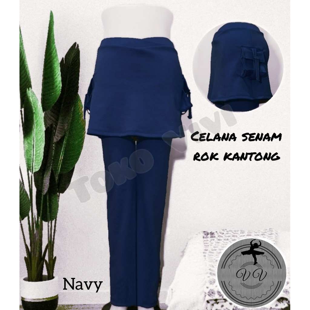 CELANA SENAM ROK KANTONG NAVY / CELANA SENAM ROK TANPA KANTONG NAVY