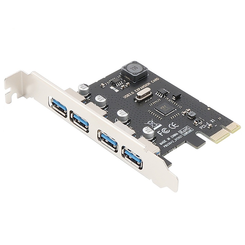 Zzz Kartu Adapter Pcie Ke 4 port Usb 3.0 4 port 5Gb PCI-E 1X Untuk Desktop PC