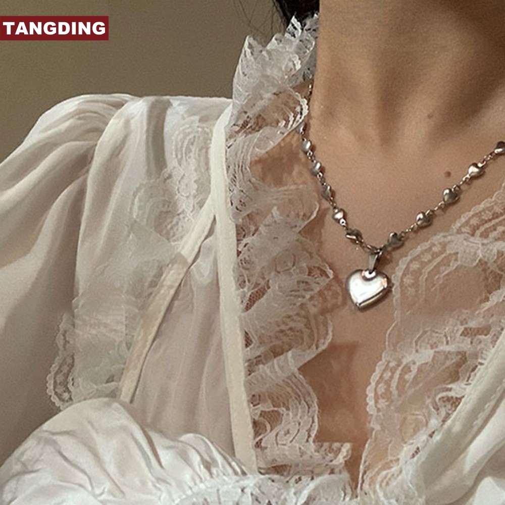 【COD Tangding】Kalung Rantai Dengan Liontin Hati Instagram