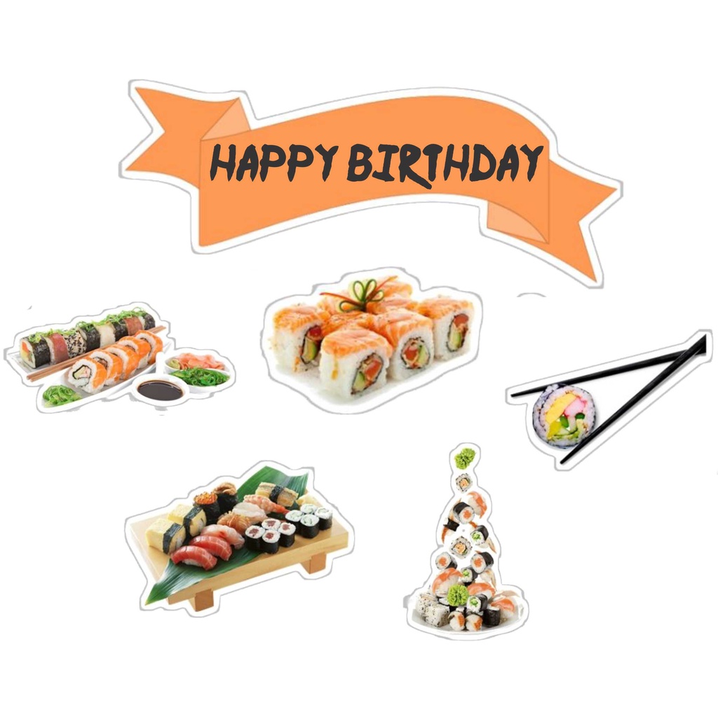 

TOPPER CAKE CUSTOM TOPPER ULANG TAHUN / HIASAN KUE SUSHI