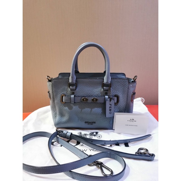 Tas Coach preloved swagger leather baby blue bag