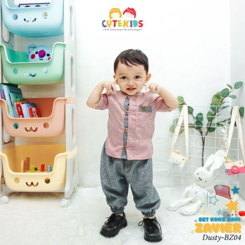 Cutekids Baju Koko Setelan Celana Anak Bayi Baby Zavier