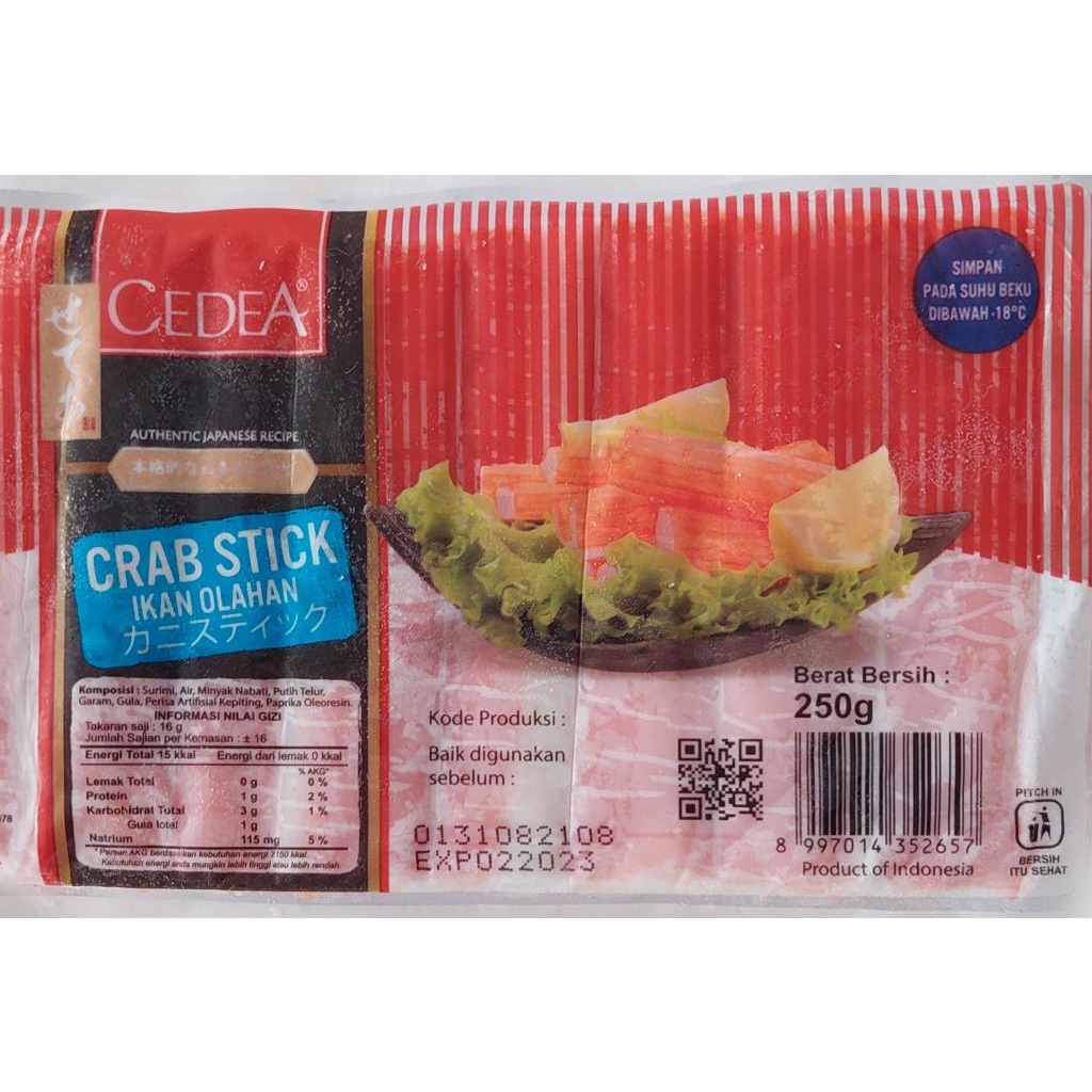

CEDEA CRAB STICK (IKAN OLAHAN) 250 gr