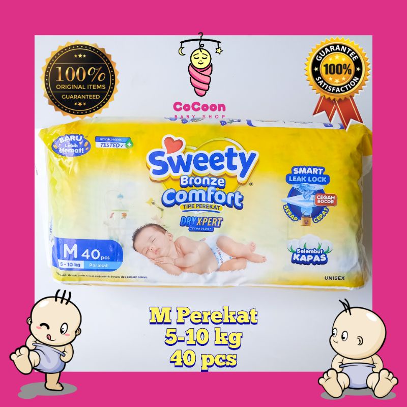 Popok Bayi Sweety Bronze Comfort Perekat Tape M40 M 40