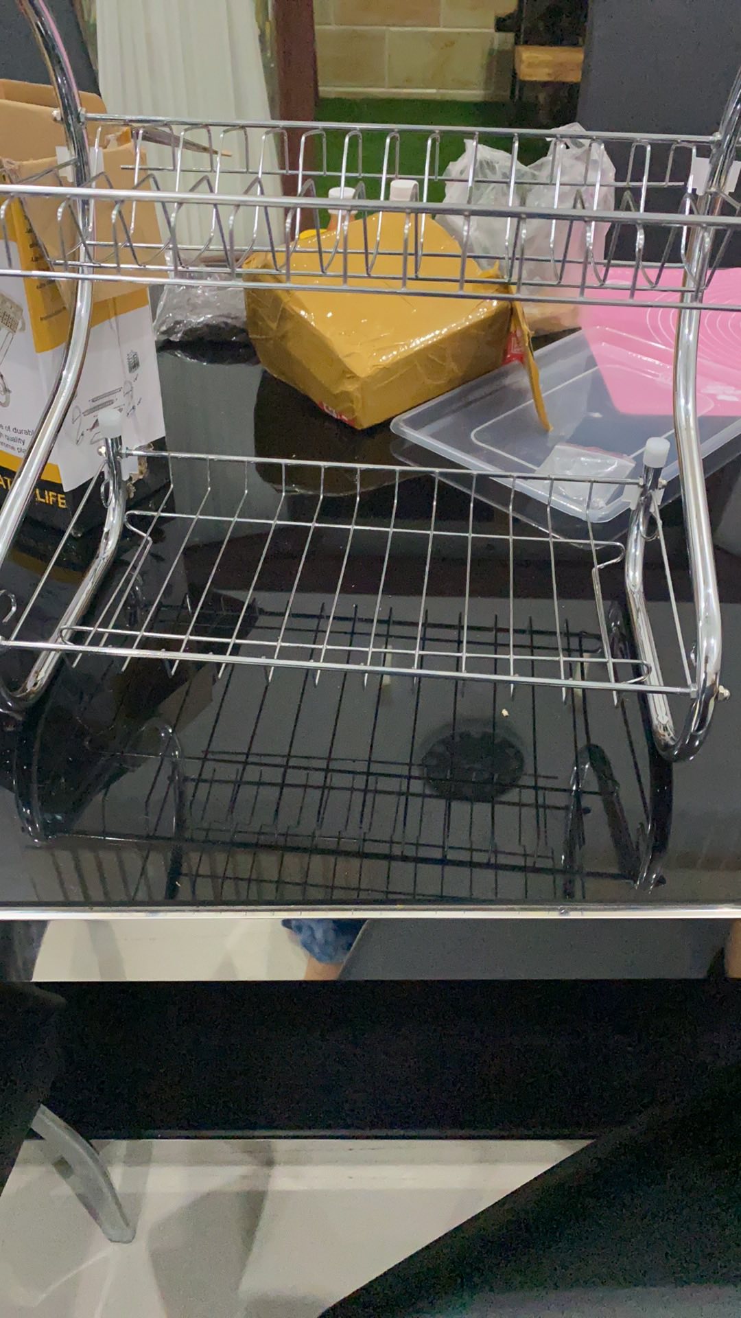 Aigootan - Rak Piring 2 Tingkat Stainless Steel - Rak Peralatan Dapur Import Murah Anti Karat