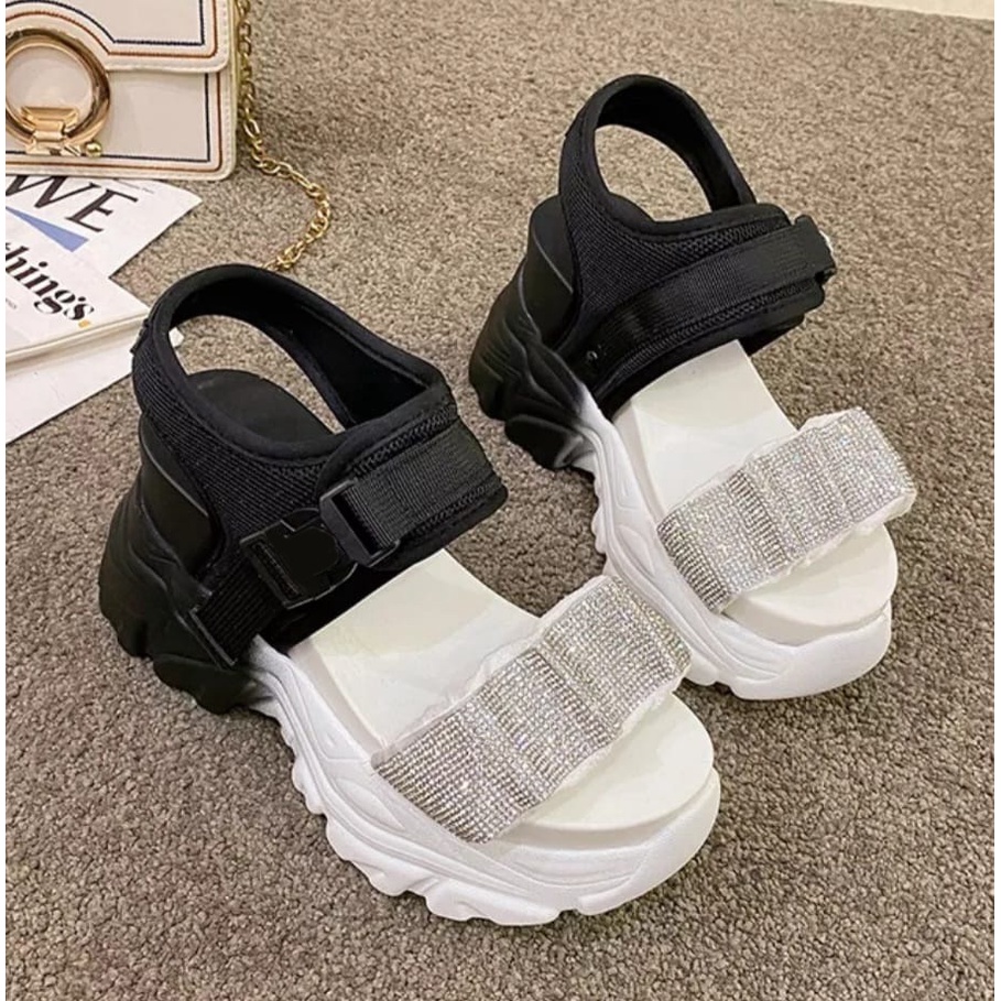 Jessy_Sandal Wanita Tali Gliter Sol 5cm AP13