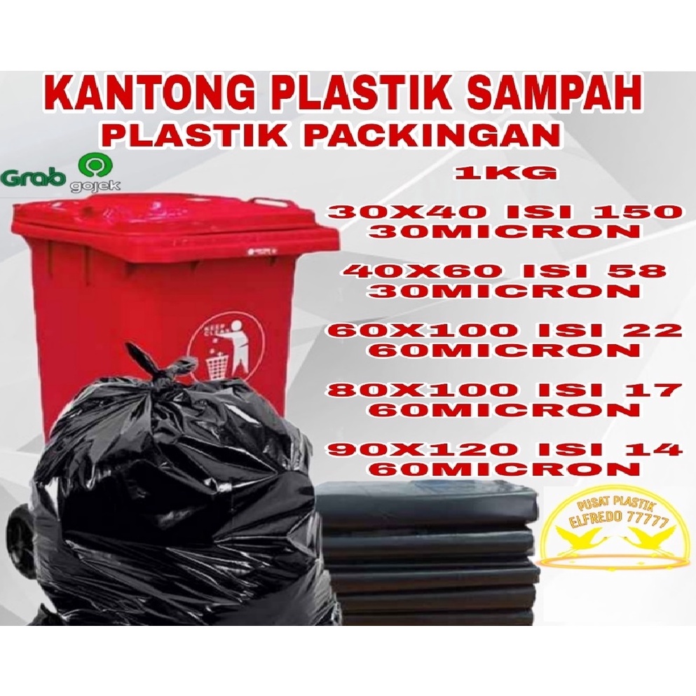 Plastik sampah HDPE / KANTONG SAMPAH BAHAN BAGUS TRASH BAG UKURAN 90X120 80X100 60X100 40X60 30X40 50X75 CM