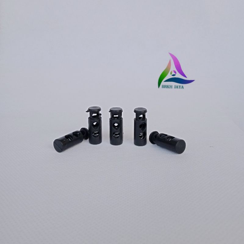 Stopper Botol Mini Lubang Dua Diameter 9 mm Plastik Hitam S-BTLMN-HTM