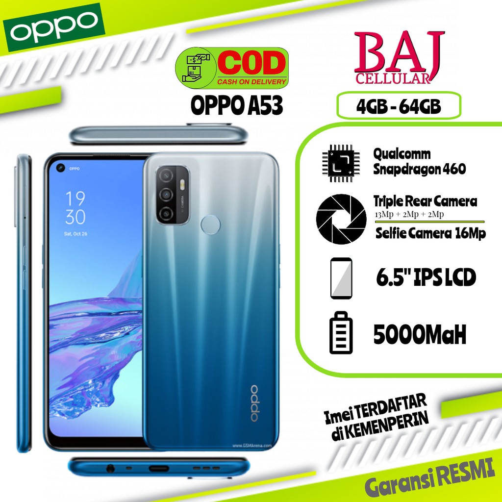Oppo A53 Ram 4gb 64gb Garansi Resmi Shopee Indonesia