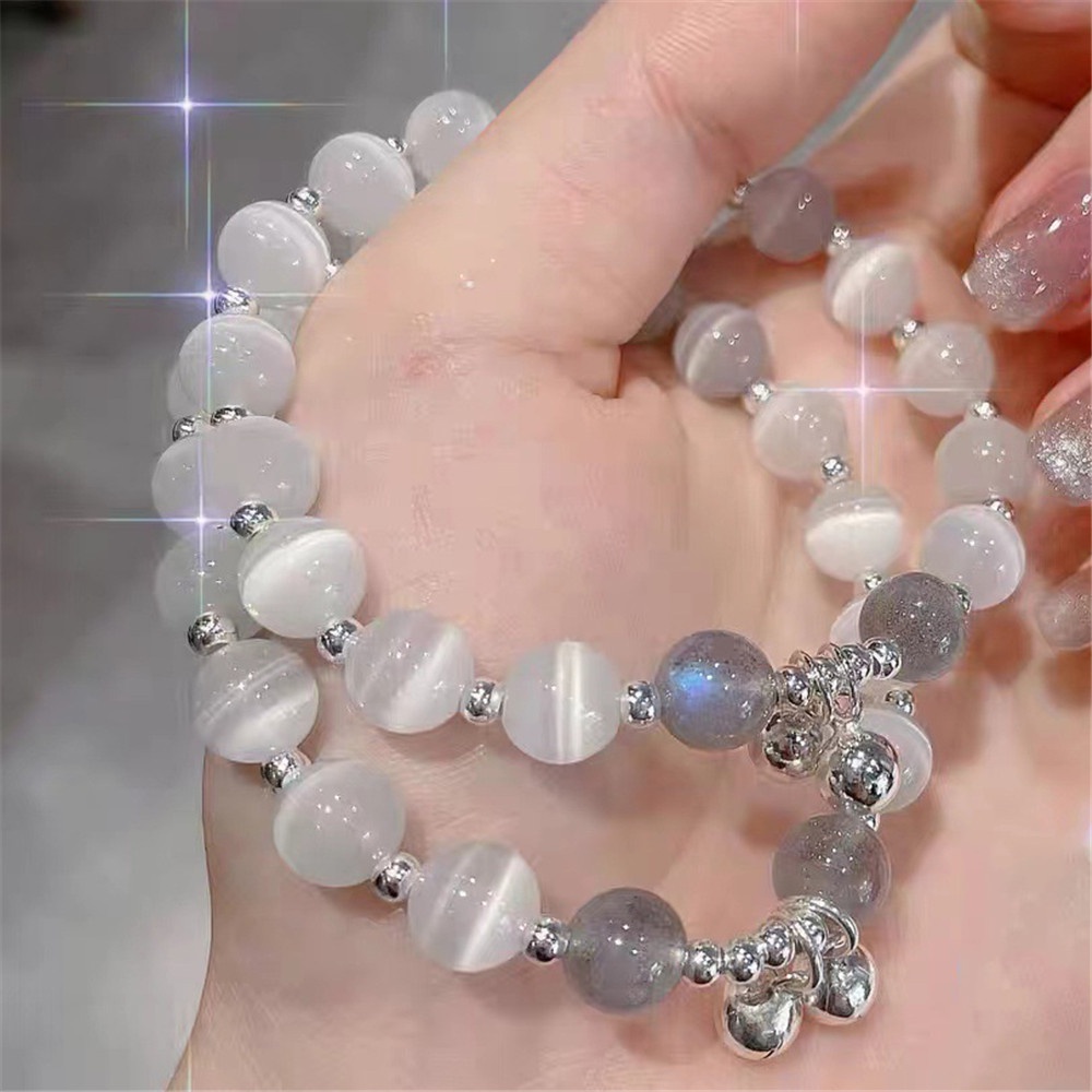 Gelang Liontin Batu Opal Moonstone Kristal Mata Kucing Untuk Wanita