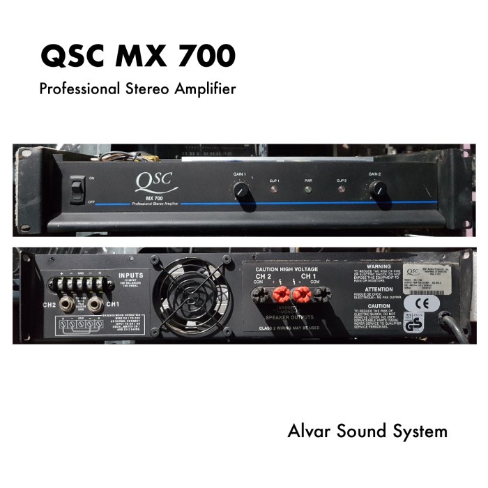 QSC MX700 2-Channel Stereo Power Amplifier Sound System Impor Bekas