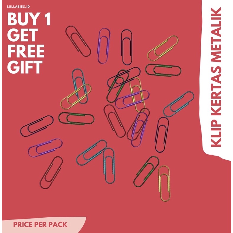 

Paper Clip Metallic per pak isi 10 penjepit klip kertas metalik