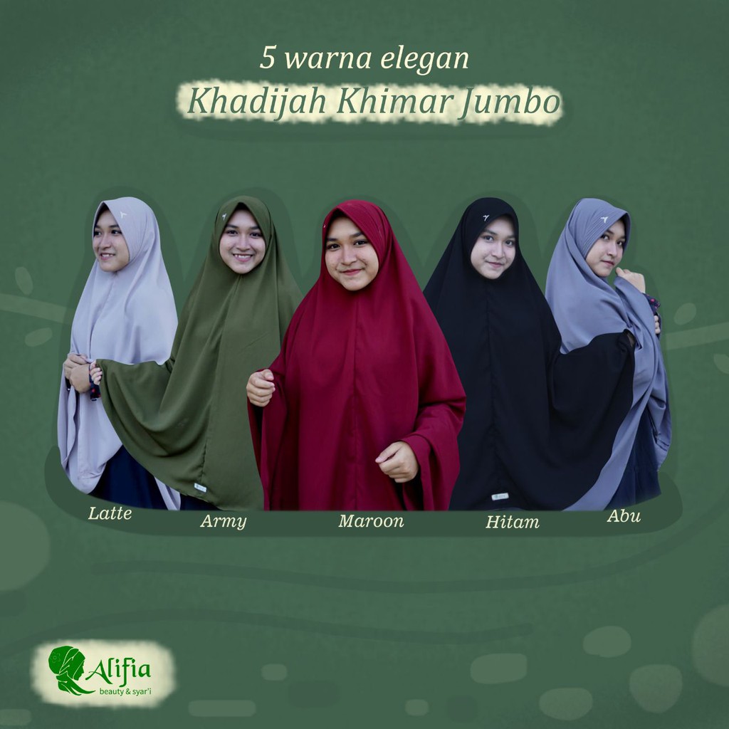 HIJAB KHADIJAH KHIMAR JUMBO XXL I 5 WARNA ELEGAN