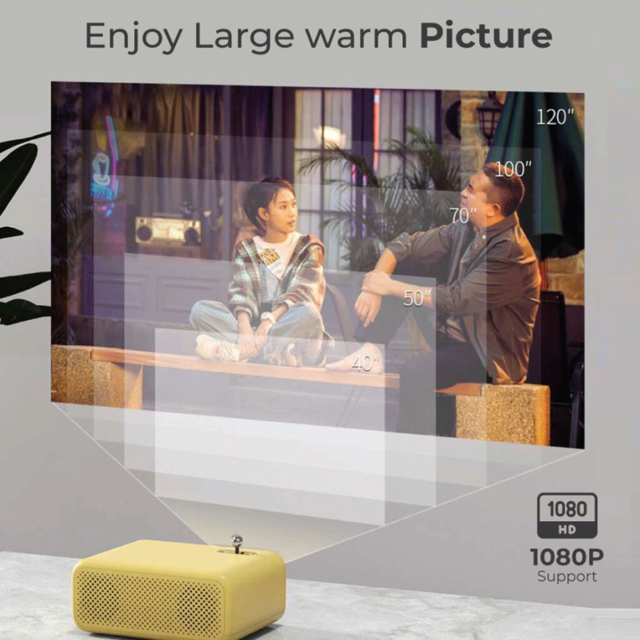 Wanbo Mini Portable LED Home Projector 1080P Proyektor Supported 200 ANSI Lumens