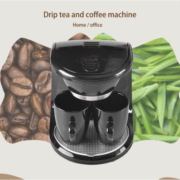 Artence Mesin Kopi Coffee Drip Machine Foam Maker Double Cup - CCM-009 - Black