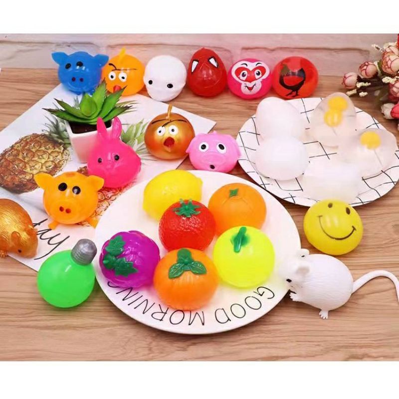 Splat Toys / Bola Squishy Air Stress Ball / TOMAT TELOR Mainan Bantingan Kembali Wujud Semula / CIEL BLEU SHOP