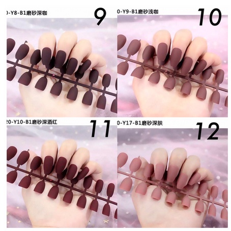 KUKU PALSU Matte False Nail Art Nude Coffin Ballerina Drop shaped Press On Fake Hiasan Kuku